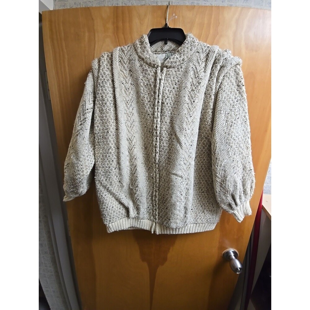 Branigan Weavers Irish Winter Heavy Wool Cape Coat Cable Knit Scarf Poncho Med